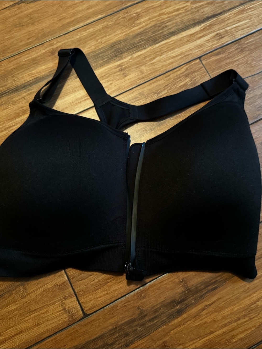PINK Victoria's Secret Black Front Zip Smooth Everyday Bra